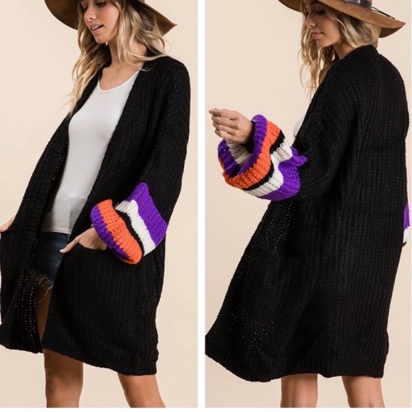 Black Knit Oversized Cardigan